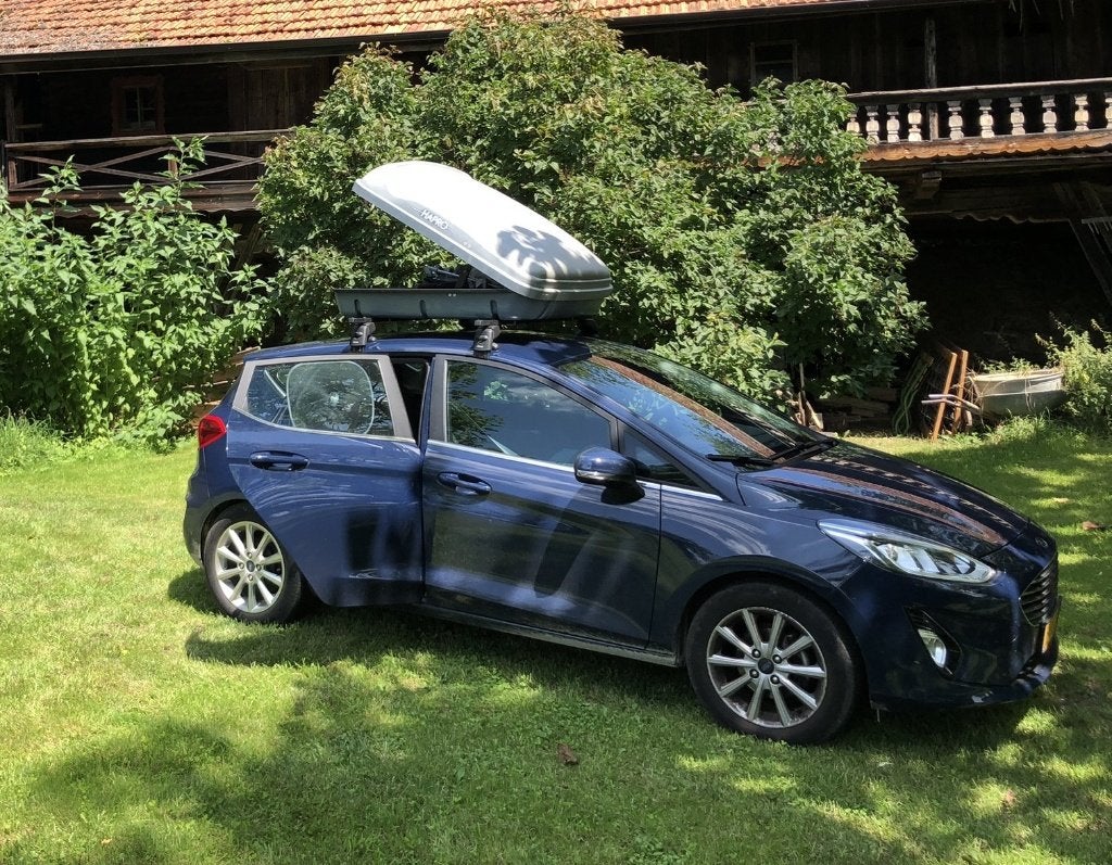 Hapro Funbox en Atera dakdragers voor Ford Fiesta vanaf 2017, Auto diversen, Dakkoffers, Gebruikt, Ophalen