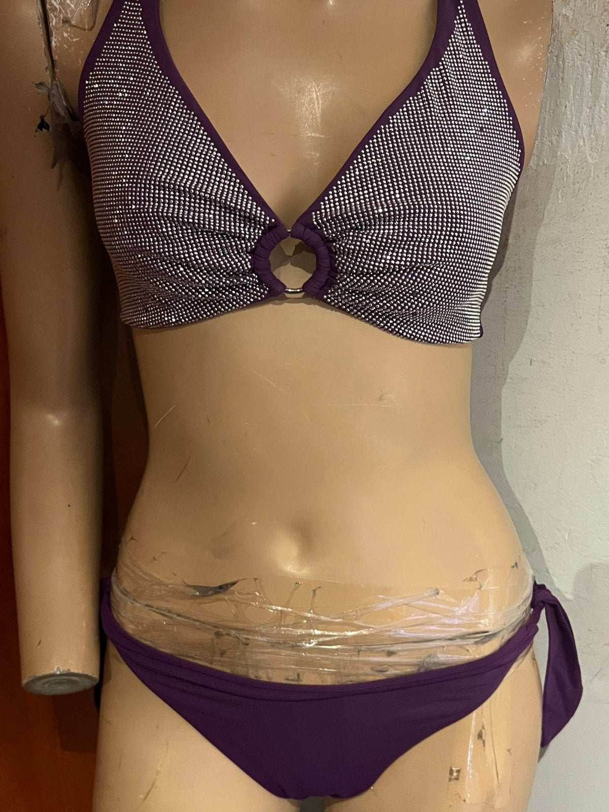 NAORY Bikini met strass - Maat 4 (M) - Z.G.A.N., Paars, B, Ophalen of Verzenden, Zo goed als nieuw