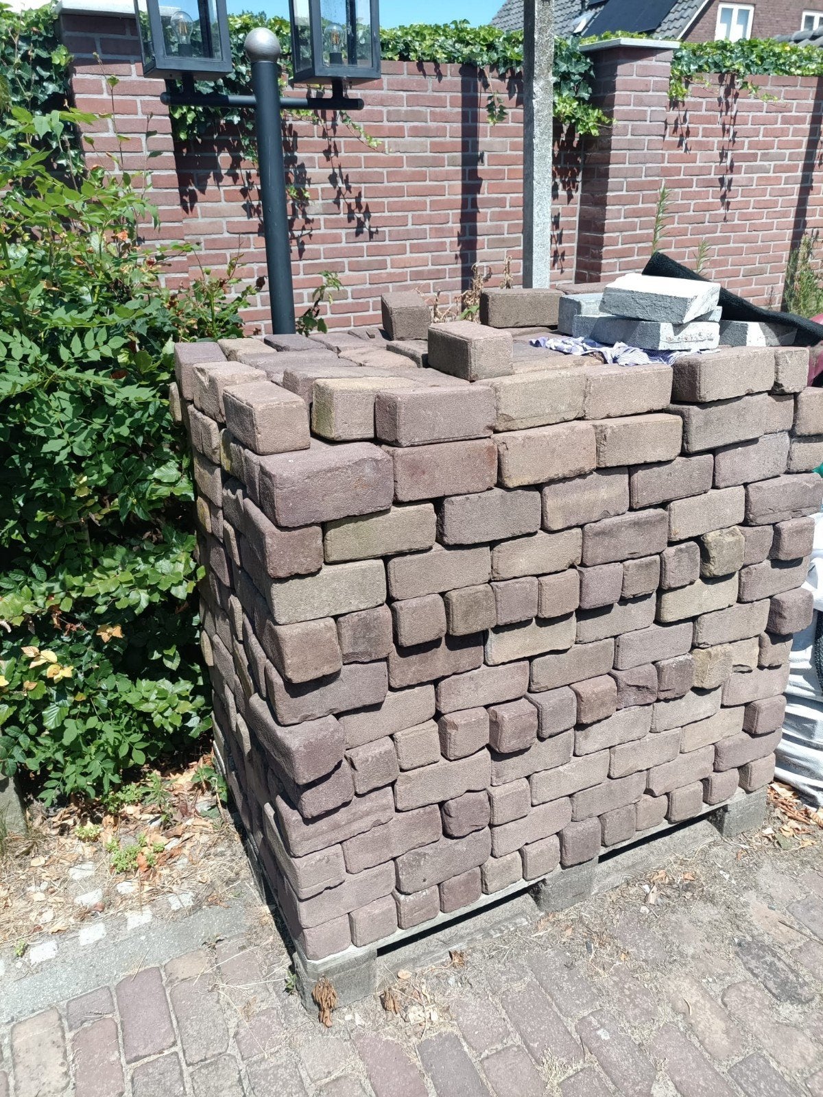 50 m2 gebakken klinkers, Tuin en Terras, Tegels en Klinkers, Ophalen, Gebruikt, 10 m² of meer, Klinkers
