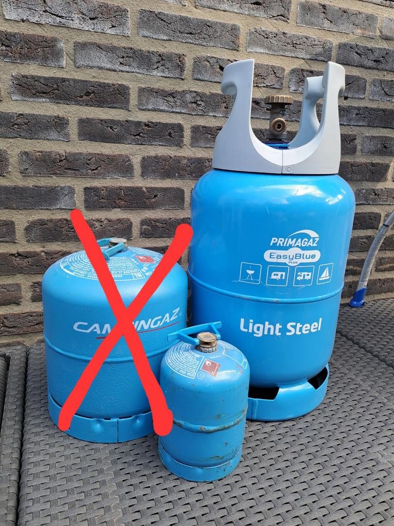 Set van 2 gasflessen: Primagaz en Campingaz, Ophalen, Gebruikt