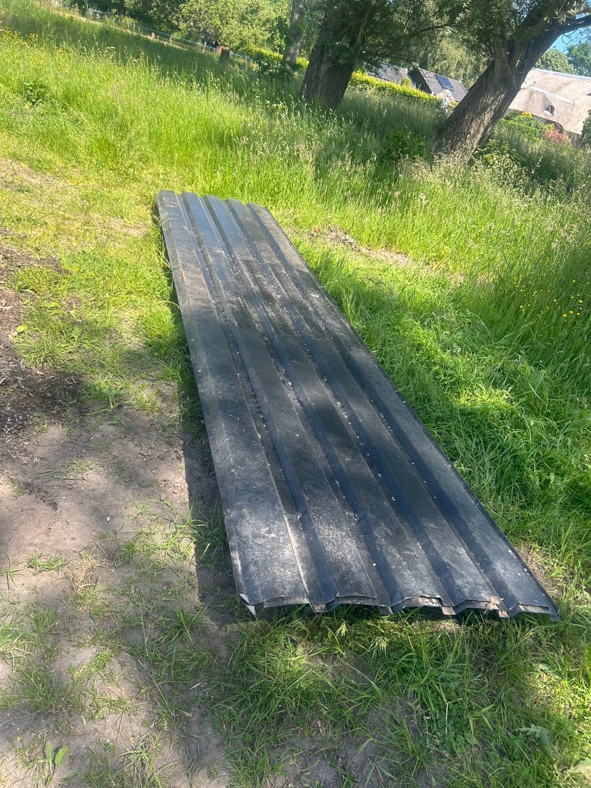 Damwand dakplaat groen en zwart, Zwart, Zo goed als nieuw, 15 m² of meer, Metaal
