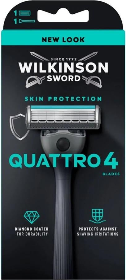 WILKINSON SWORD QUATTRO HOUDER + 1 MESJE, Ophalen of Verzenden, Nieuw, Gehele gezicht