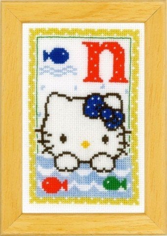 Borduurpakket Hello kitty letter N pn0149545, Geen, Geen, Nieuw, Ophalen of Verzenden
