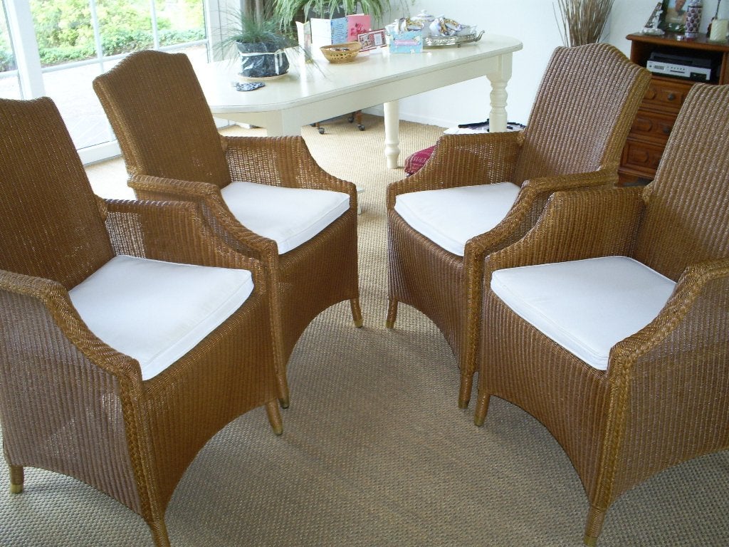 Stoelen 4 stuks Vincent Sheppard Lloyd Loom, Hout, Gebruikt, Bruin, Ophalen of Verzenden