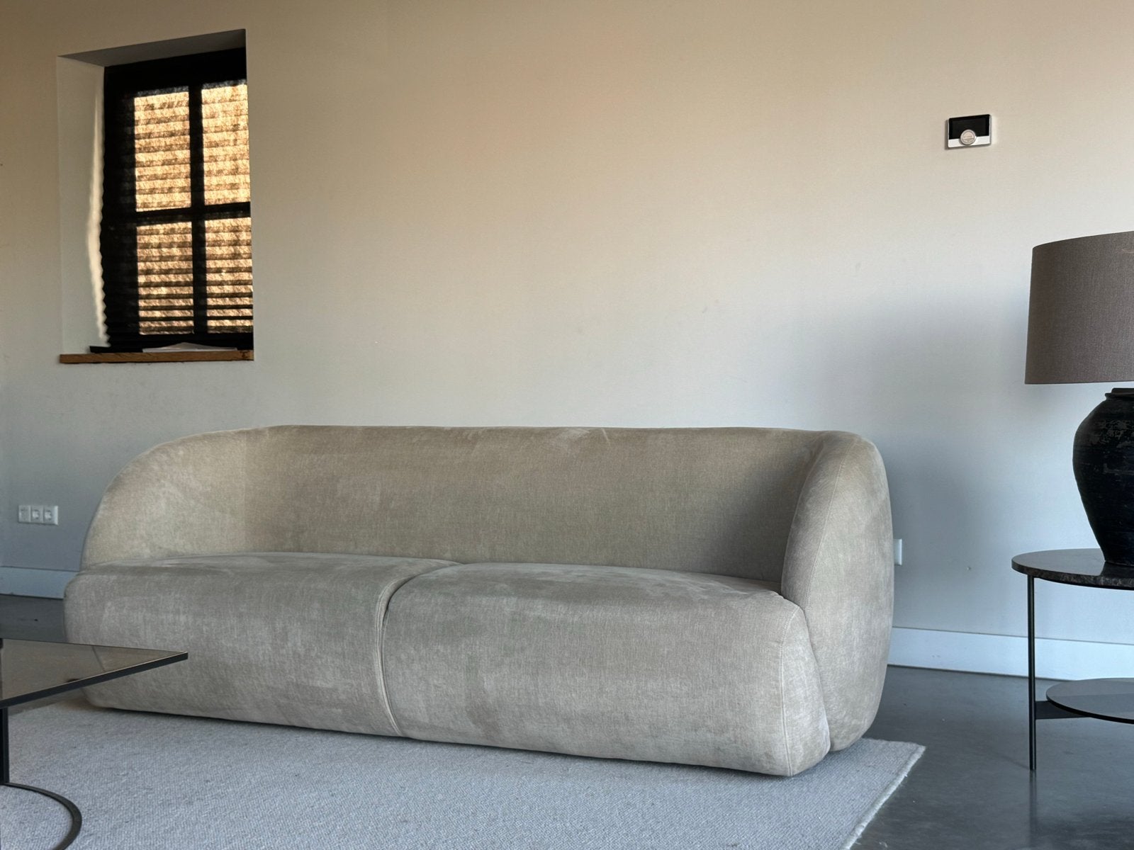3 pers bank. beige / als nieuw  / vlekvrij / Fris / Japandi, X, 150 tot 200 cm, Driepersoons, 75 tot 100 cm