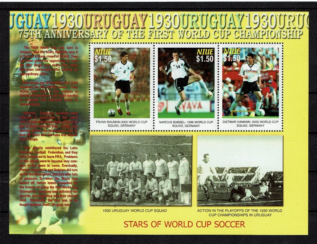 NIUE 2005 PF BLOK VOETBAL SOCCER SPORT, Ophalen of Verzenden, Postfris, Sport