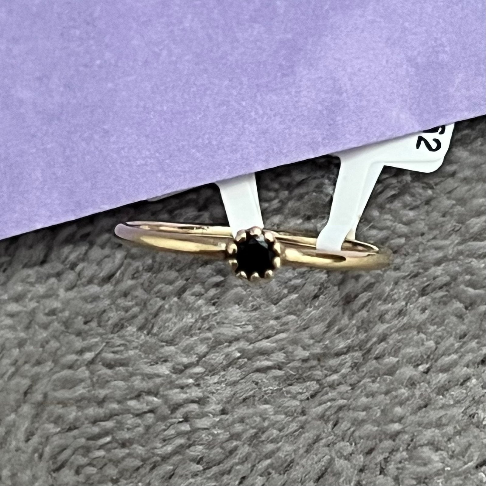 Lucardi 9 karaat ring met zwarte spinel voor dames - maat 16, Ophalen, Nieuw, Kleiner dan 17, Met edelsteen