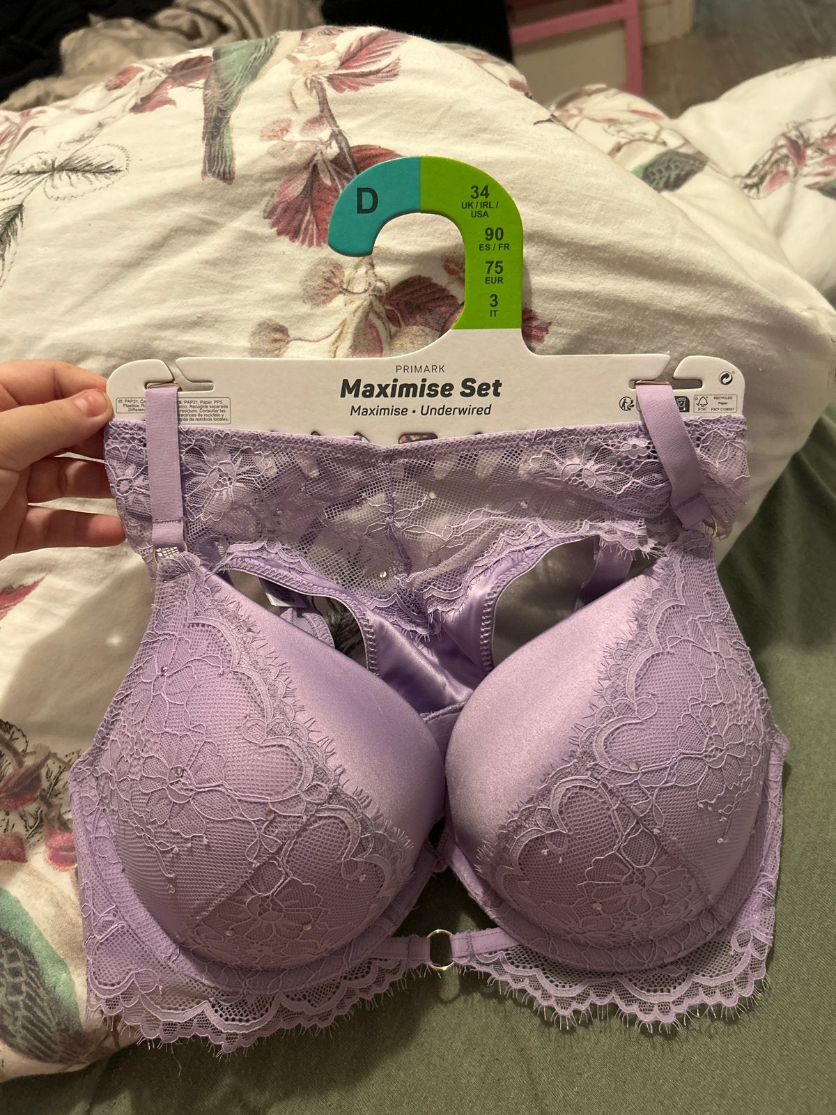Nieuw Primark Maximise Setje 75D - Ongebruikt, Verzenden, Paars, Setje