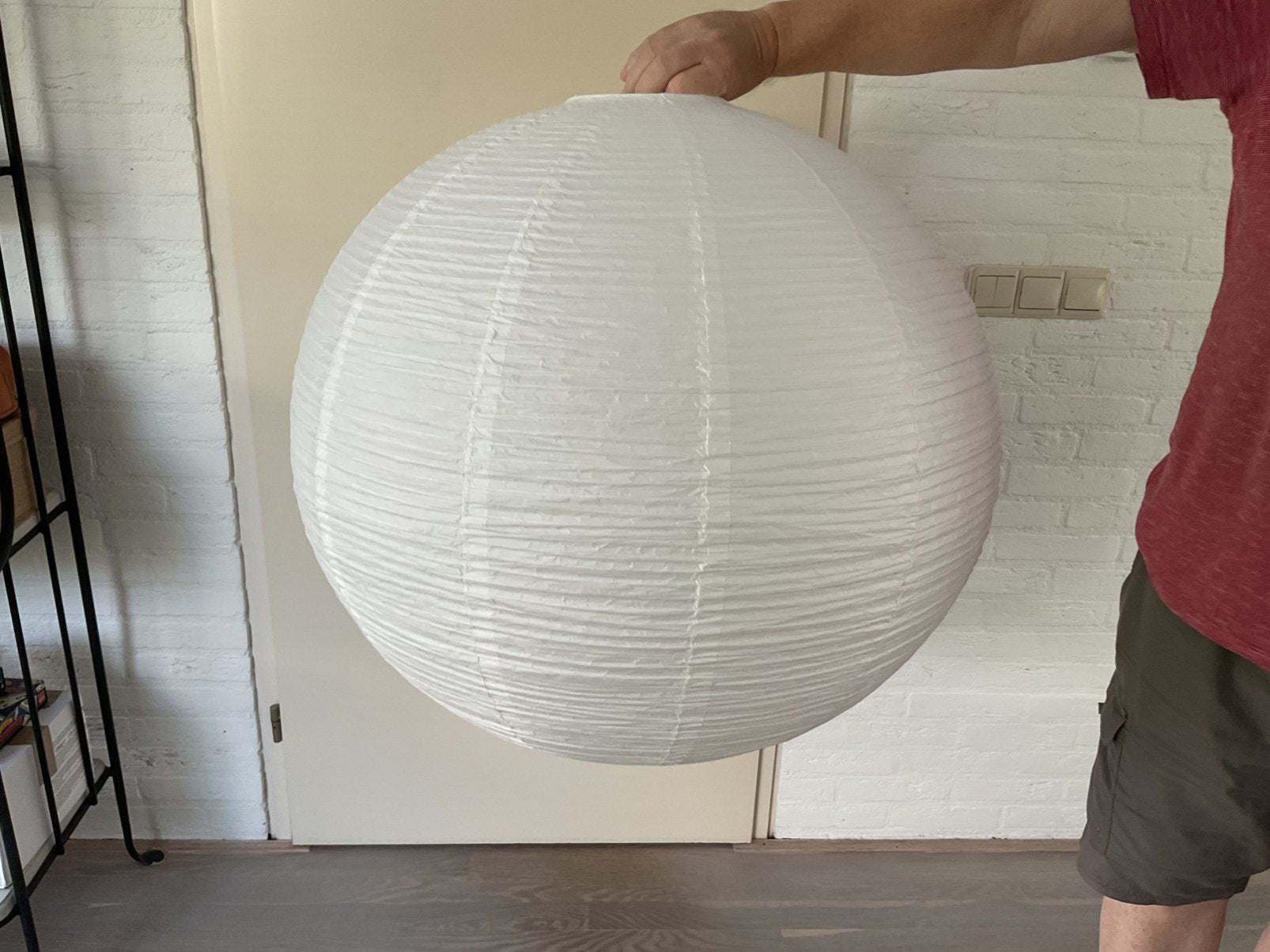 Grote nieuwe papieren lamp van Ikea, Papier/karton, Wit, Rond, Nieuw