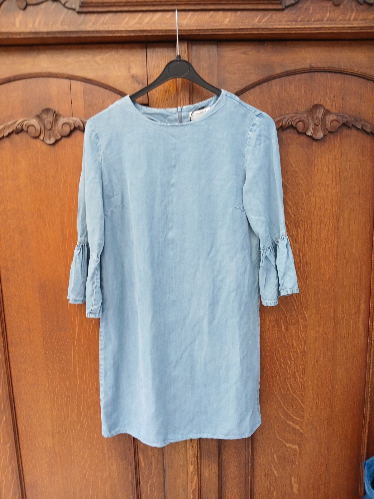 Zara Woman blauwe denim jurk maat XS, Blauw, Ophalen of Verzenden, Maat 36 (S), Gedragen