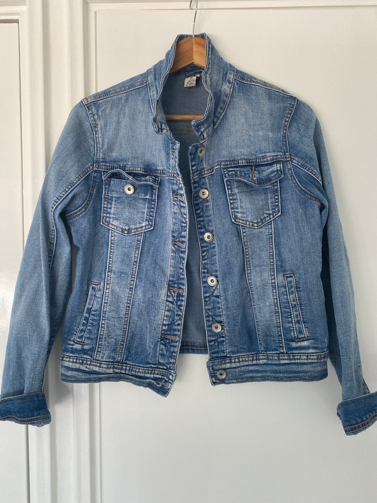 Stoere Demin spijkerjas maat S, Ophalen of Verzenden, Gedragen, Maat 36 (S), Blauw