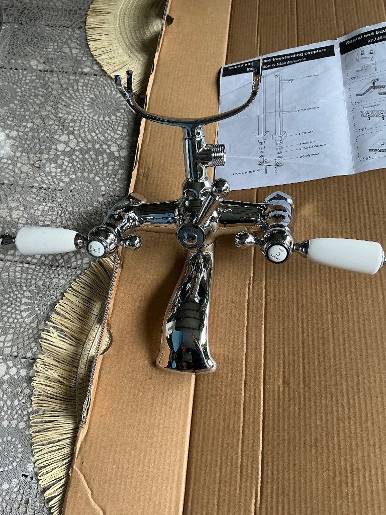 Badkamerkraan met vloerbevestiging, Doe-het-zelf en Verbouw, Sanitair, Ophalen, Nieuw, Chroom, Bad