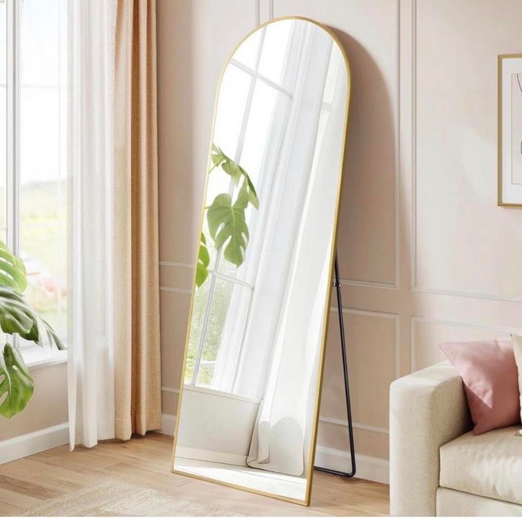 Gouden Boog Spiegel 150x40 cm - Vloer of Wand NIEUW, Huis en Inrichting, Woonaccessoires | Spiegels, Minder dan 50 cm, 100 tot 150 cm