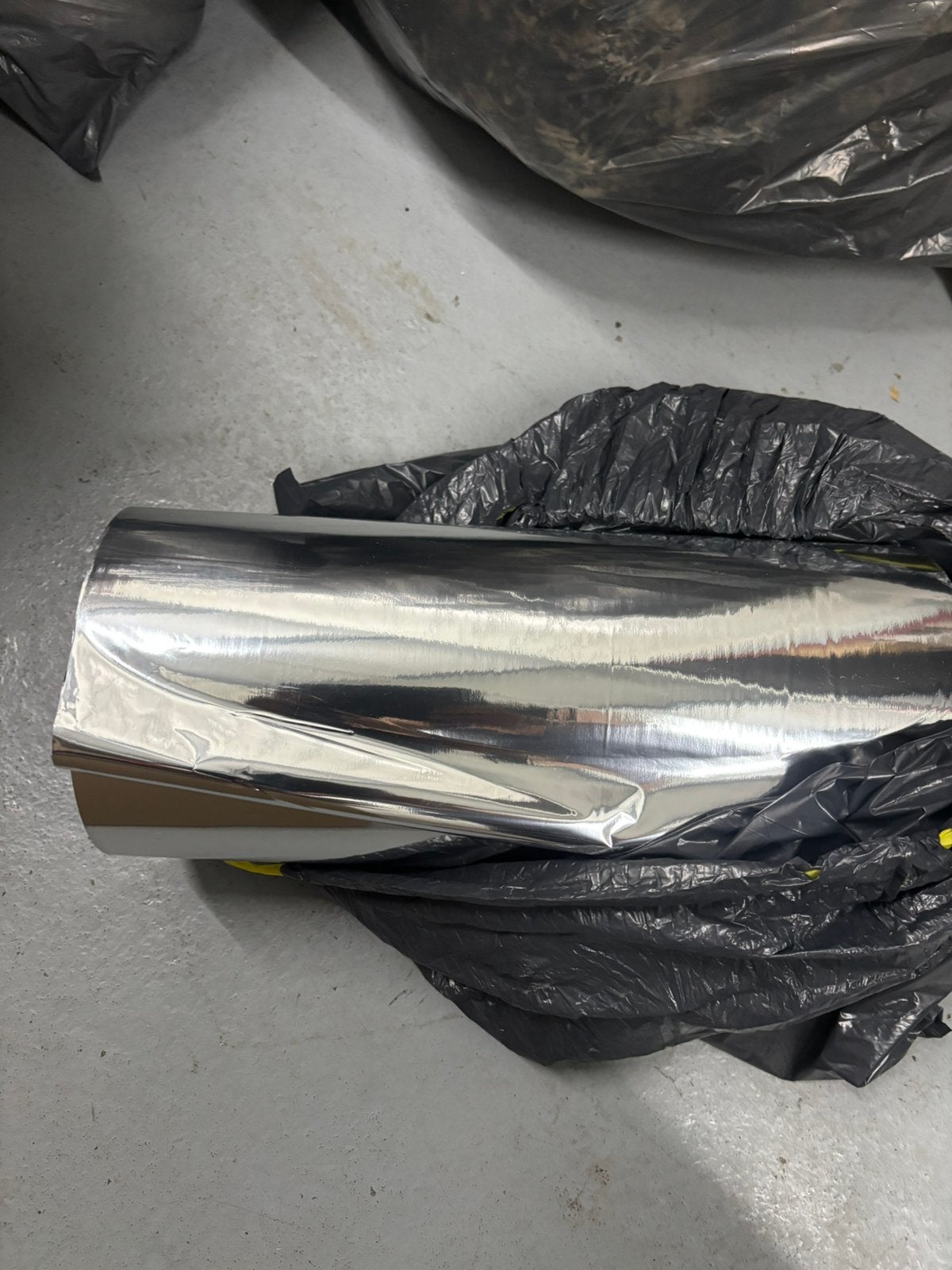 Grote rol zilver plastic, Ophalen, Gebruikt