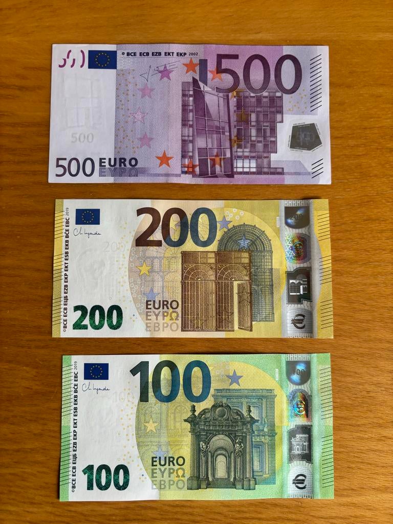 Set van € 500 / € 200 / € 100 euro biljetten in topkwaliteit, Ophalen of Verzenden, Overige landen, 500 euro, Setje