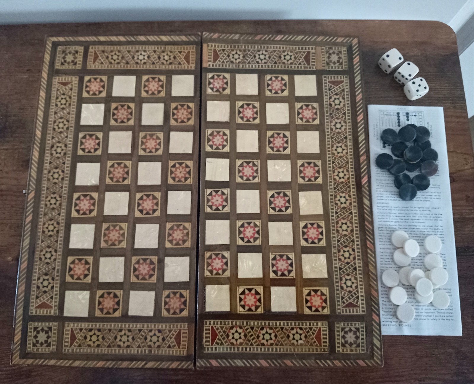 handgemaakt houten backgammon schaakbord, Ophalen of Verzenden