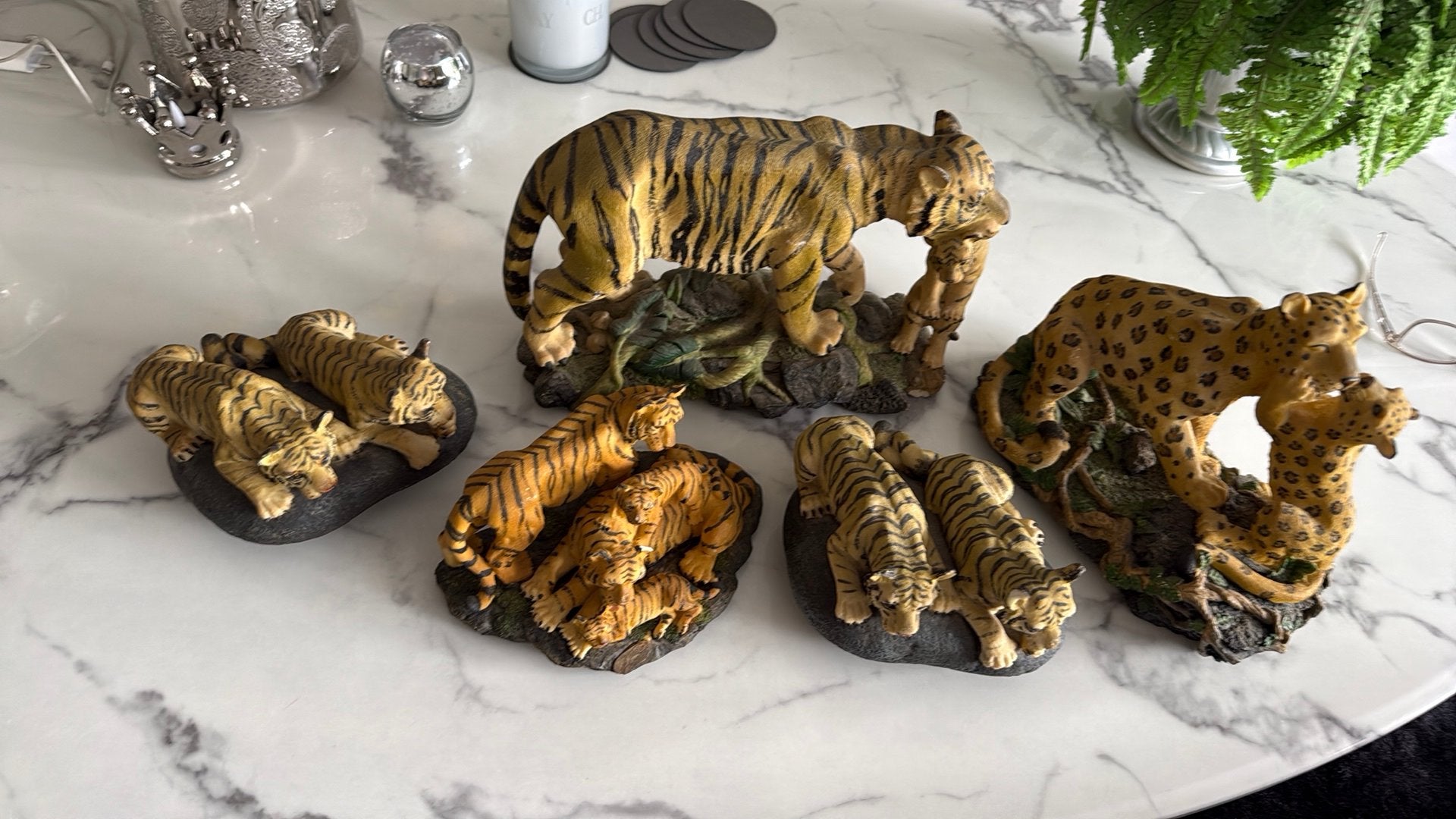 Leuke tijger/panter beeldjes, Verzamelen, Beelden en Beeldjes, Ophalen of Verzenden