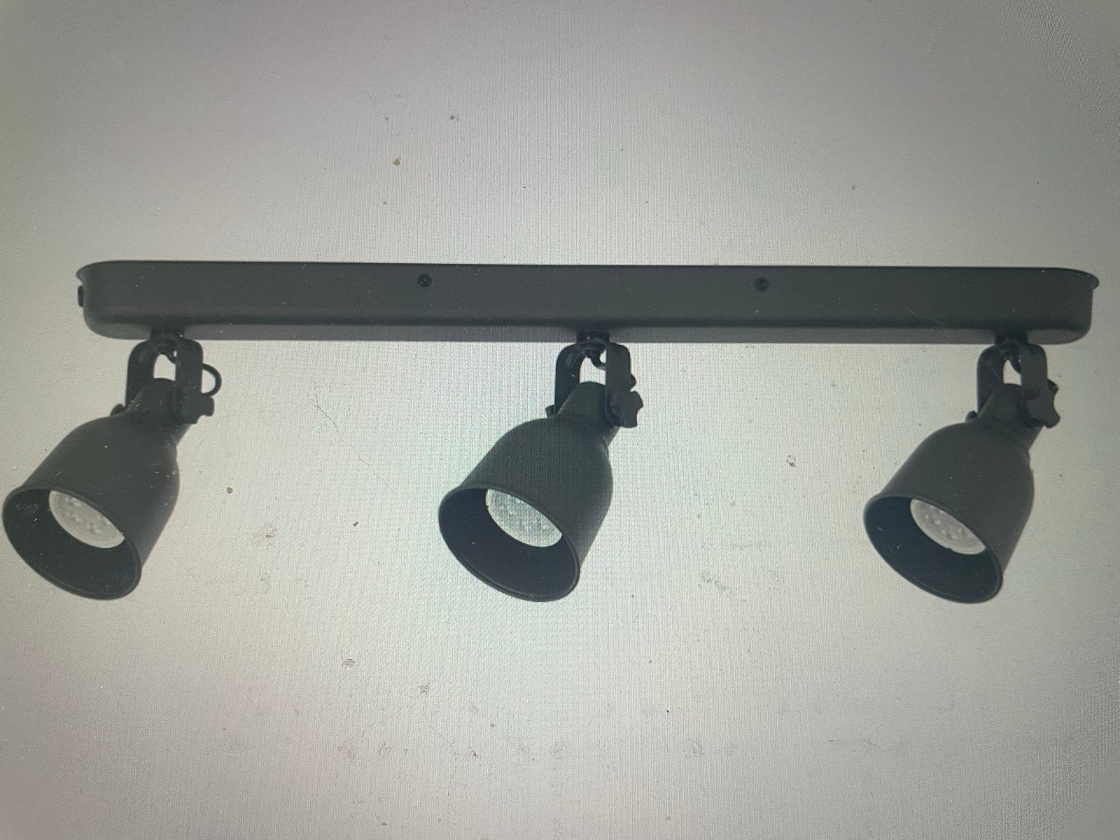 Plafondspot Ikea Hektar - 3 ledspots donkergrijs, Ophalen, Zo goed als nieuw, Plafondspot of Wandspot