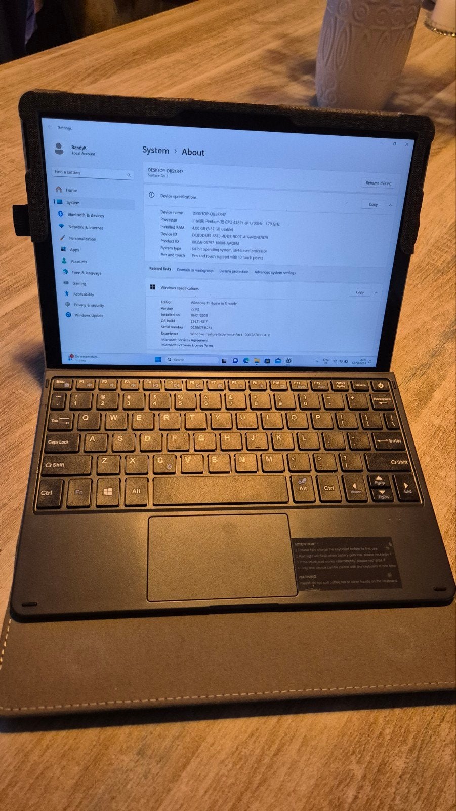 Microsoft Surface Go 2 - Intel Pentium 4GB RAM 64GB, Minder dan 2 Ghz, 10 inch of minder, Met touchscreen, Ophalen of Verzenden