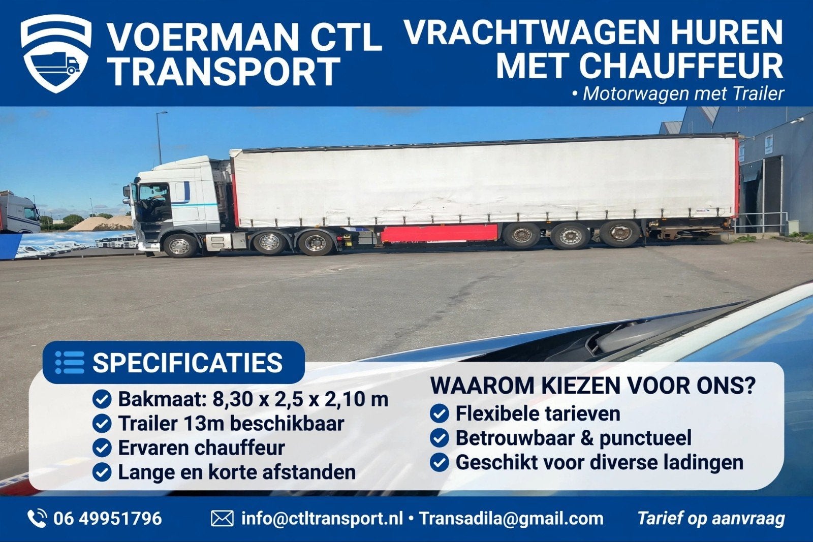 Vrachtwagen met chauffeur