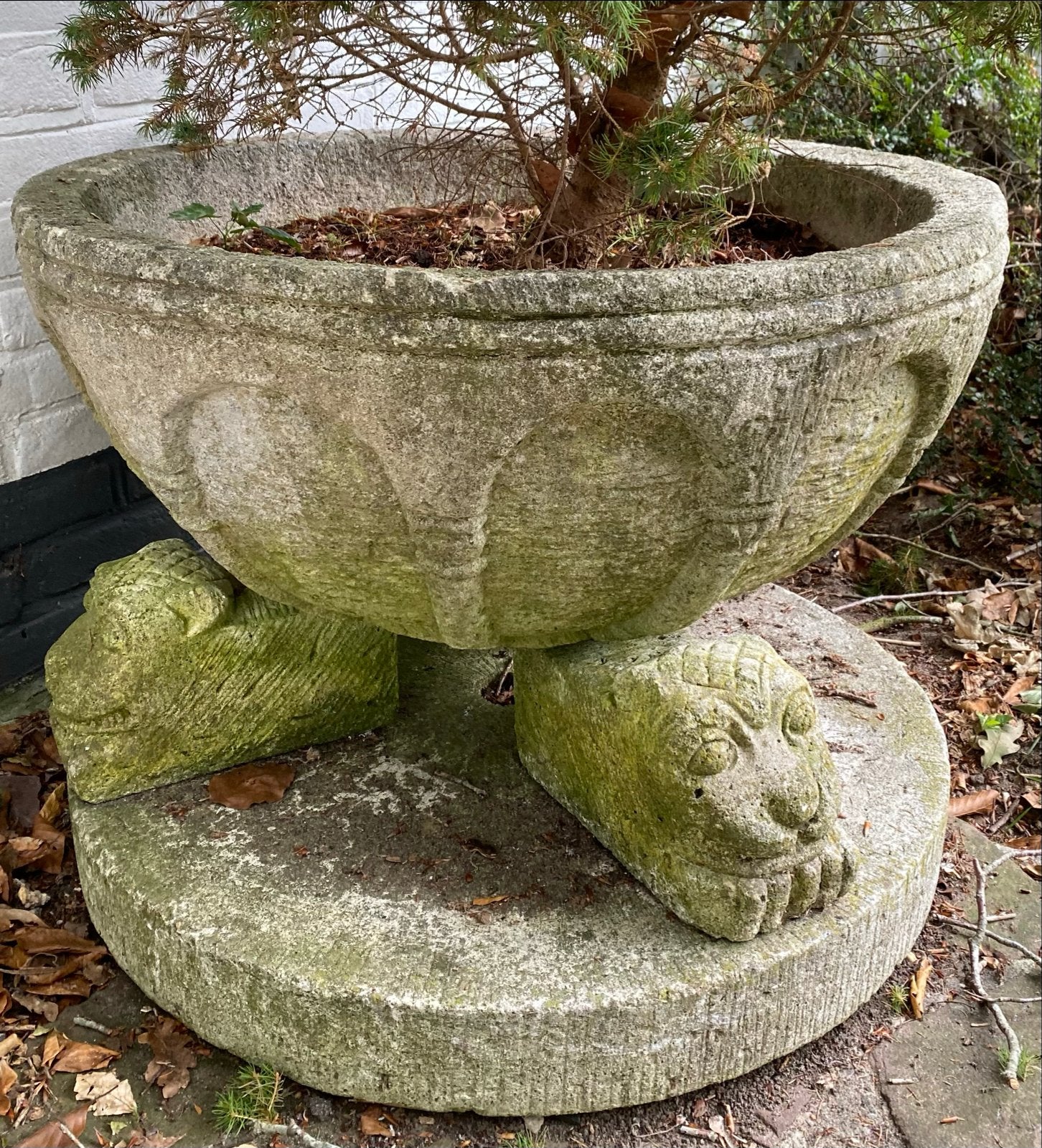 Grote zandstenen planter in goede staat, Ophalen, Steen, Gebruikt, Rond