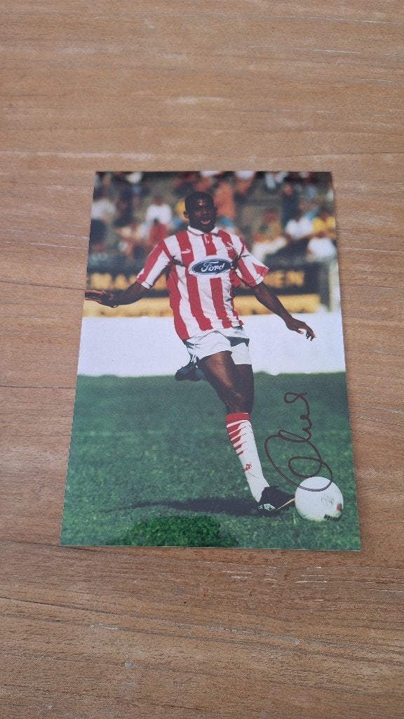 Foto 20x25 cm met handtekening; Sunday Oliseh # FC Koln, Ophalen of Verzenden, Nieuw, Buitenlandse clubs, Overige typen