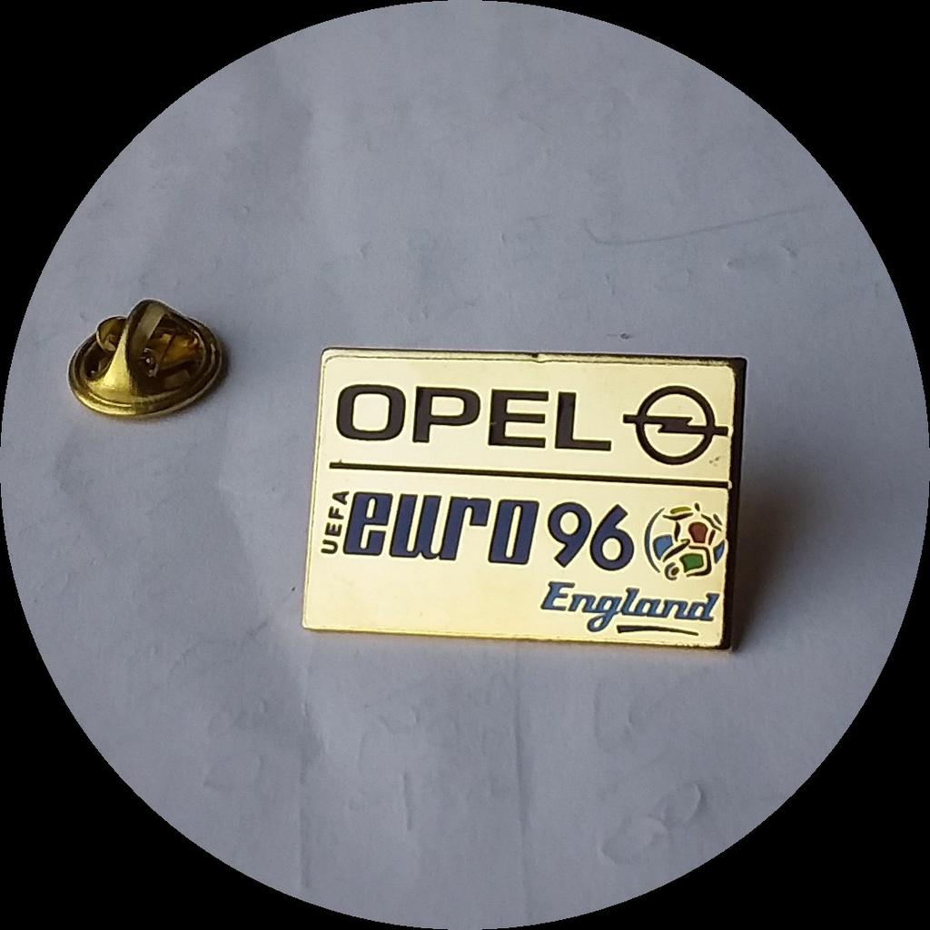 OPEL pin, voetbal Euro 96, Verzamelen, Speldjes, Pins en Buttons, Ophalen of Verzenden, Zo goed als nieuw, Transport, Speldje of Pin