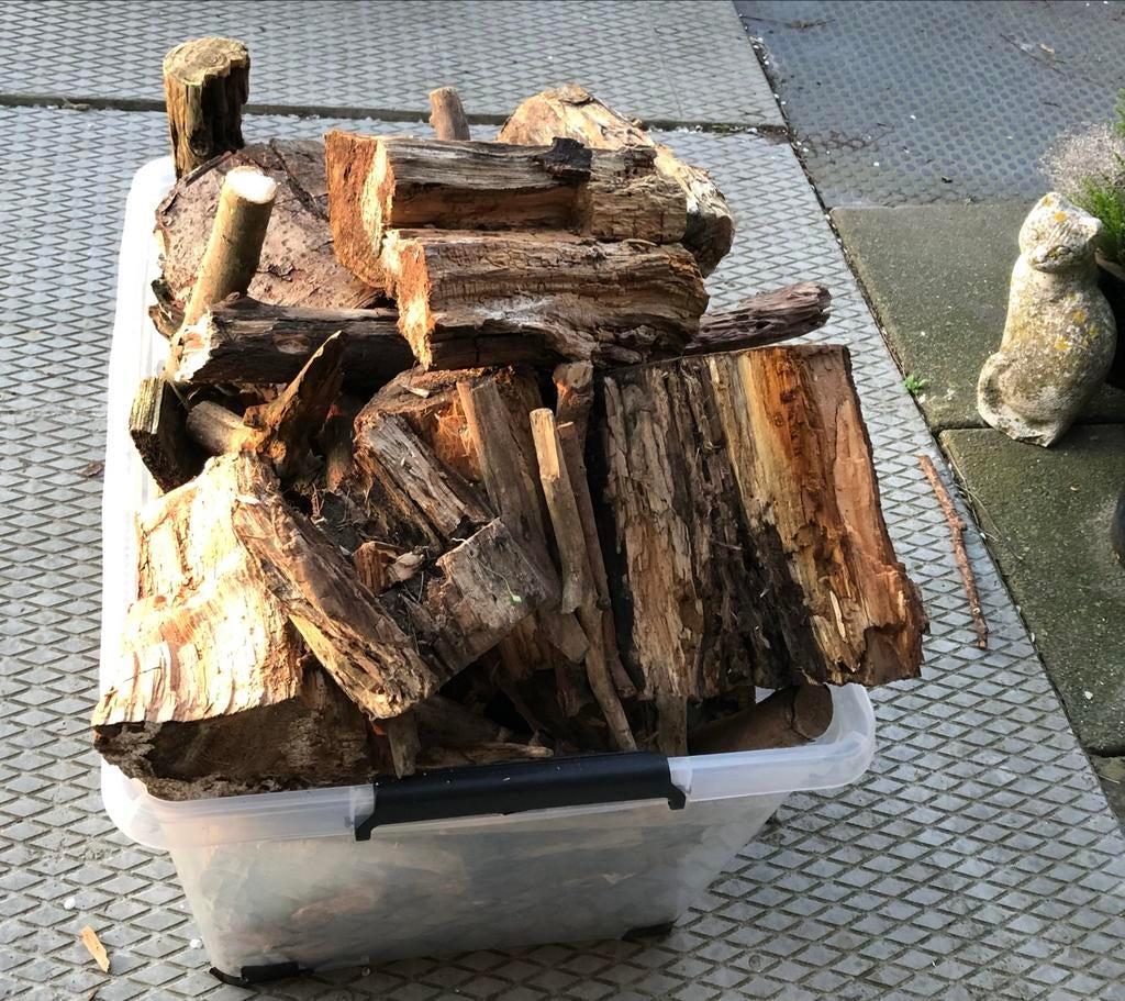 Openhaardhout / Vuurkorf hout inclusief bak, Minder dan 3 m³, Ophalen, Overige houtsoorten, Blokken