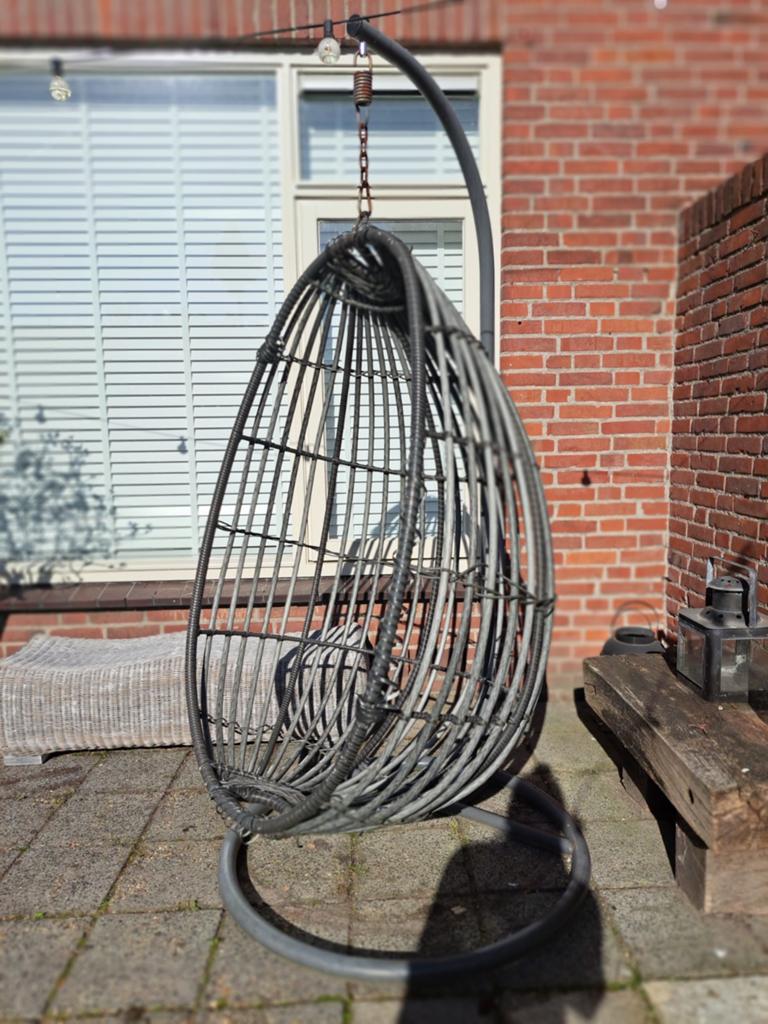 Esmee hangstoel swing egg - donker grijs, Ophalen, Gebruikt, Wicker