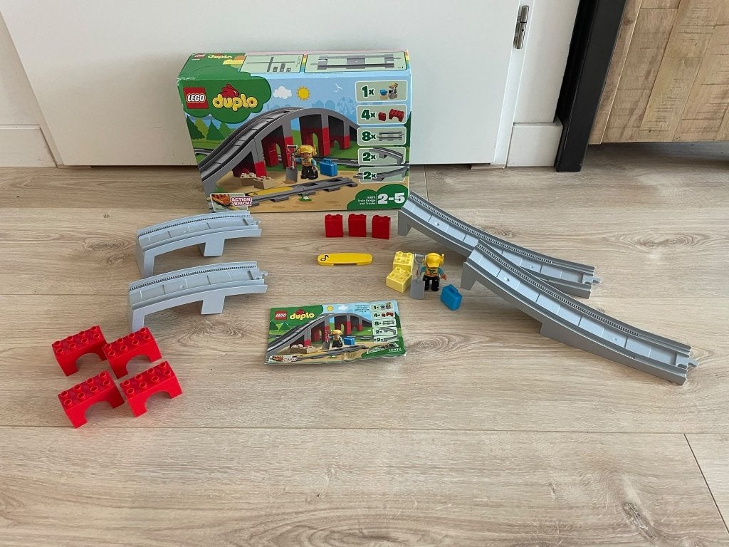 10872 – LEGO DUPLO Treinbrug en rails, Ophalen of Verzenden, Zo goed als nieuw, Duplo