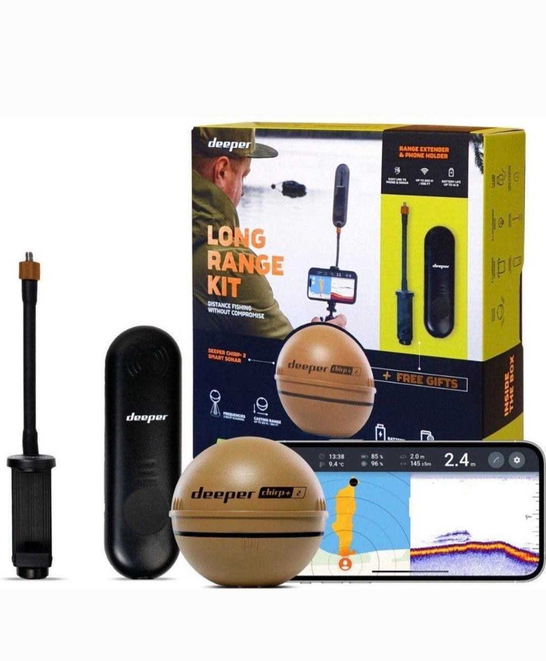 deeper chirp +2 + long range kit, Watersport en Boten, Hengelsport | Karpervissen, Ophalen of Verzenden, Zo goed als nieuw, Overige typen