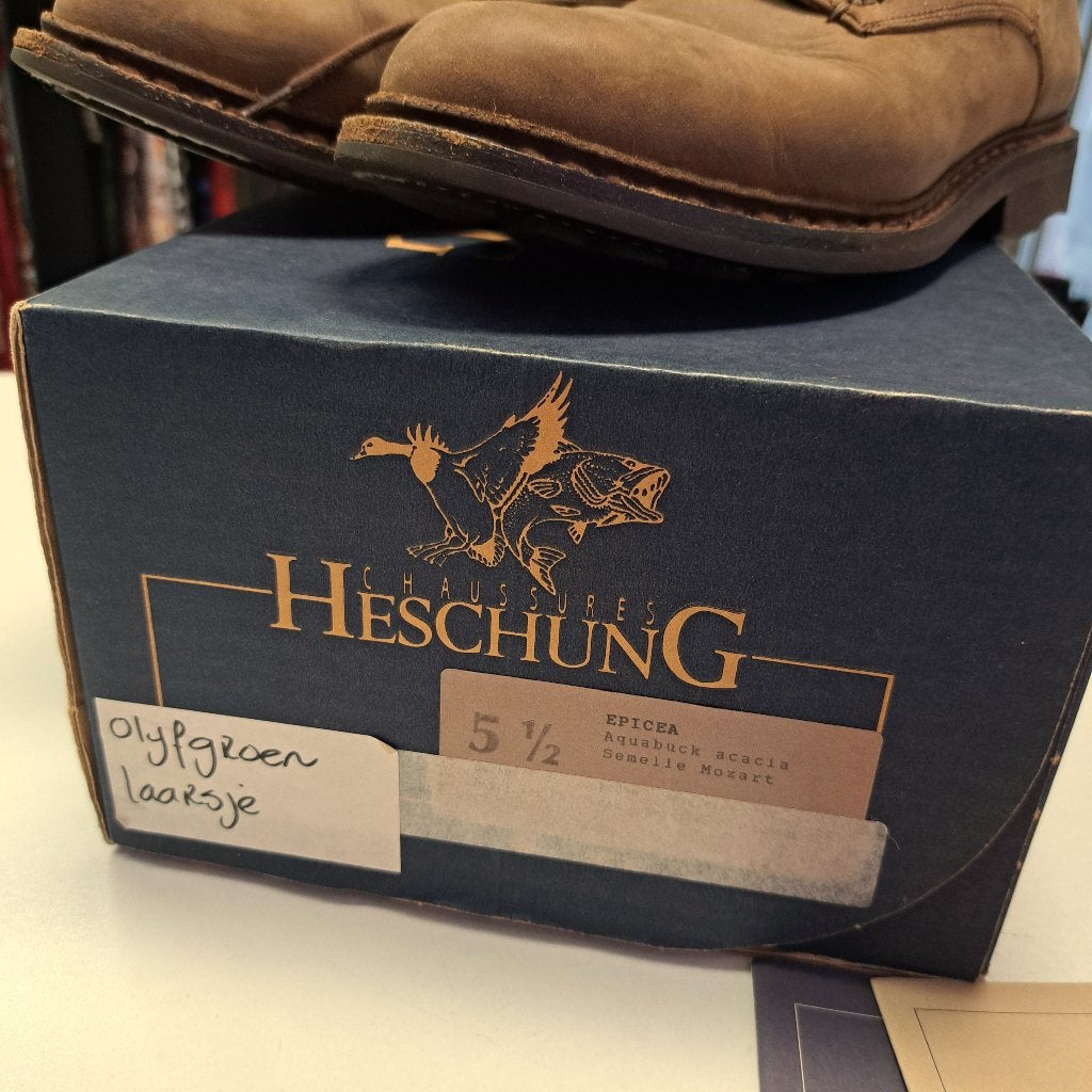 Heschung luxe schoenen mod Epicea olijf taupe leer 38 49881, Heschung, Bruin, ., Lage of Enkellaarzen