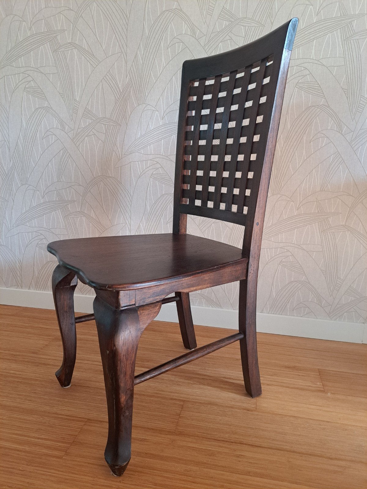 Zes unieke Thaise stoelen, Huis en Inrichting, Ophalen, Gebruikt, Bruin, Vijf, Zes of meer stoelen