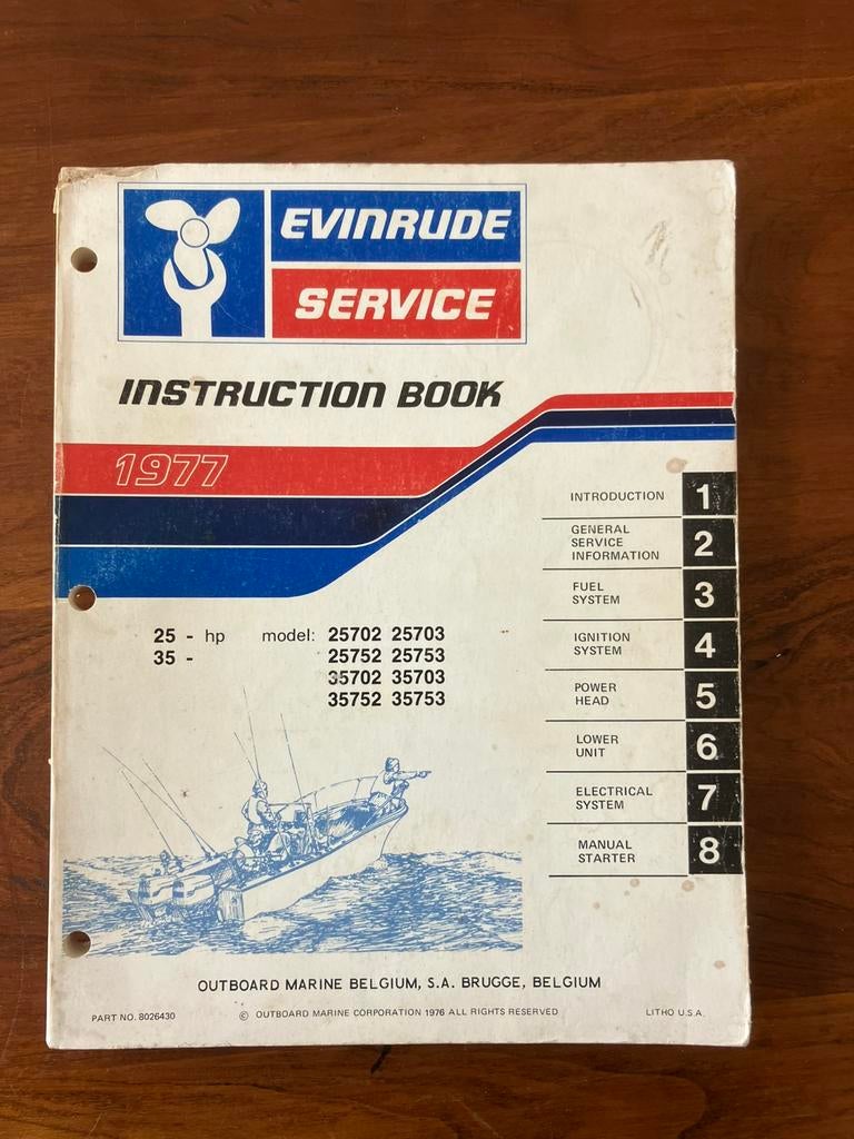 Evinrude instructieboek, Ophalen of Verzenden