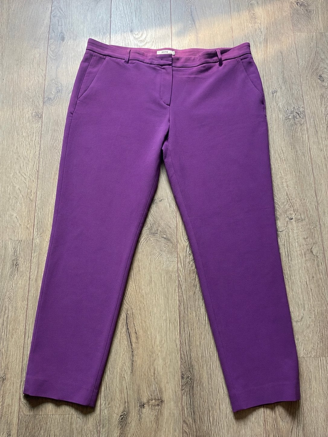 Anna van Toor paarse stretch broek maat 46, Ophalen of Verzenden, Zo goed als nieuw, Paars, Broek of Spijkerbroek