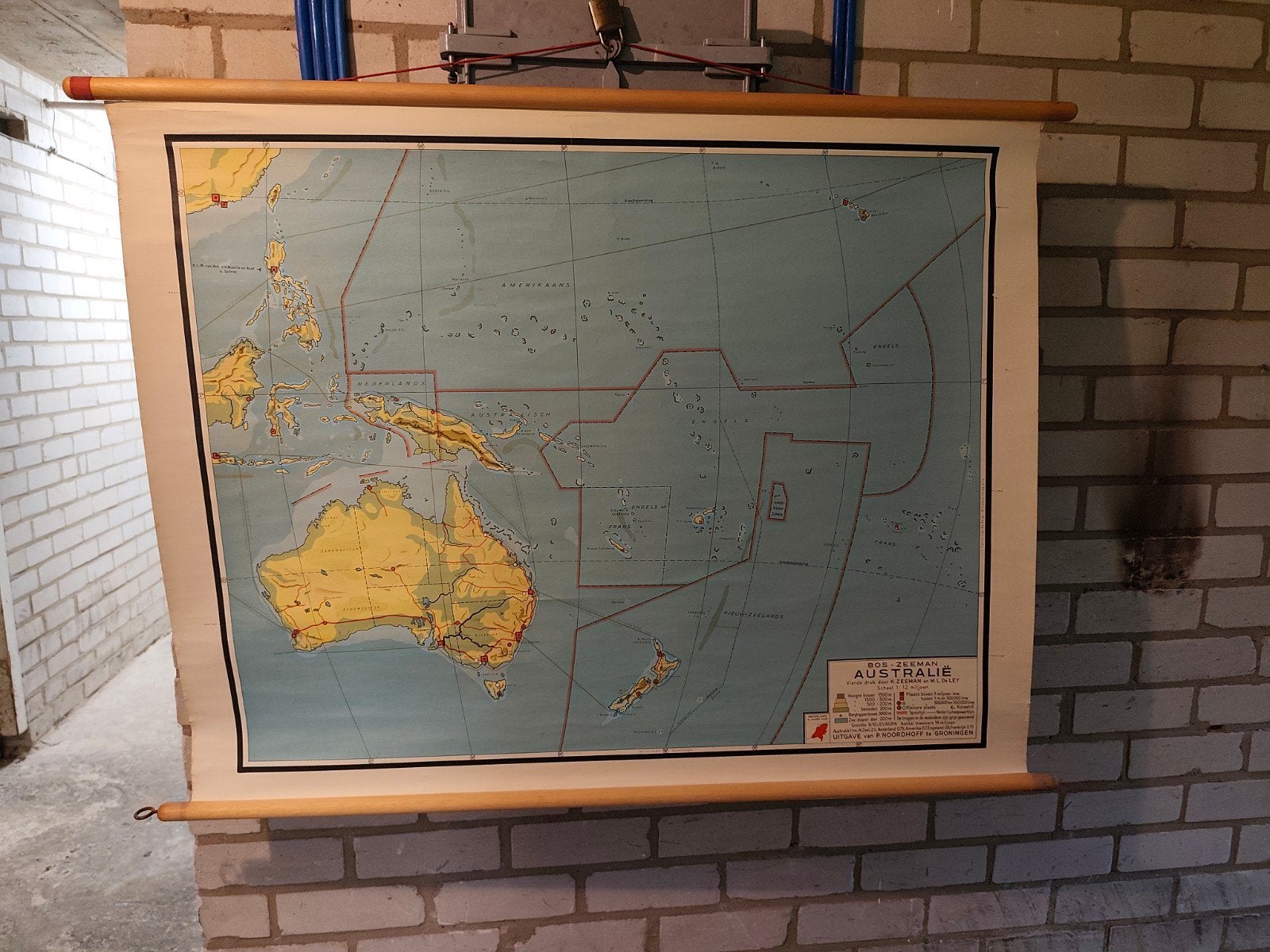 Wandplaat Australië Noordhoff Groningen, 4e druk, 1959, Ophalen of Verzenden