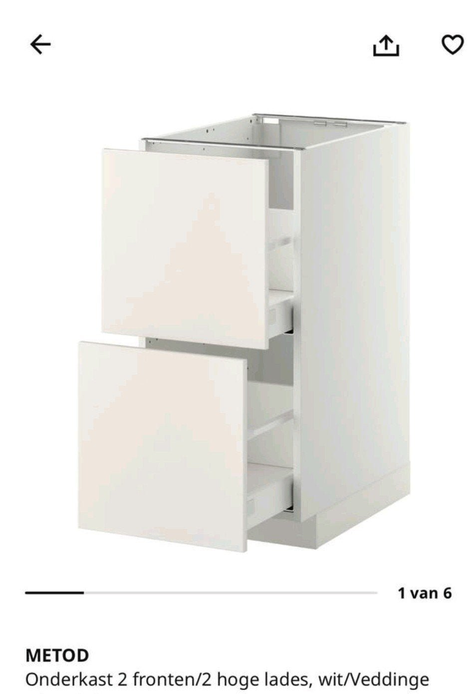 2 IKEA Metod onderbouwkasten met Veddinge fronten, Nieuw, Minder dan 100 cm, 25 tot 50 cm, 50 tot 100 cm