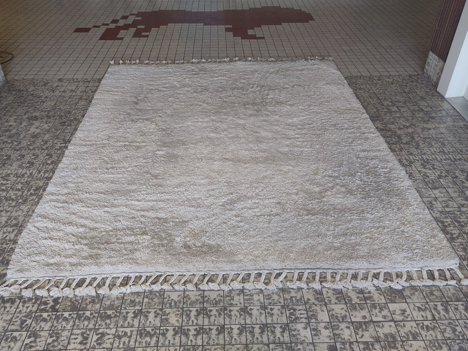 Xl Vloerkleed Berber Wit Handgeknoopt Kleed 250 X 350 Wol, Huis en Inrichting, Stoffering | Tapijten en Kleden, Ophalen, Gebruikt