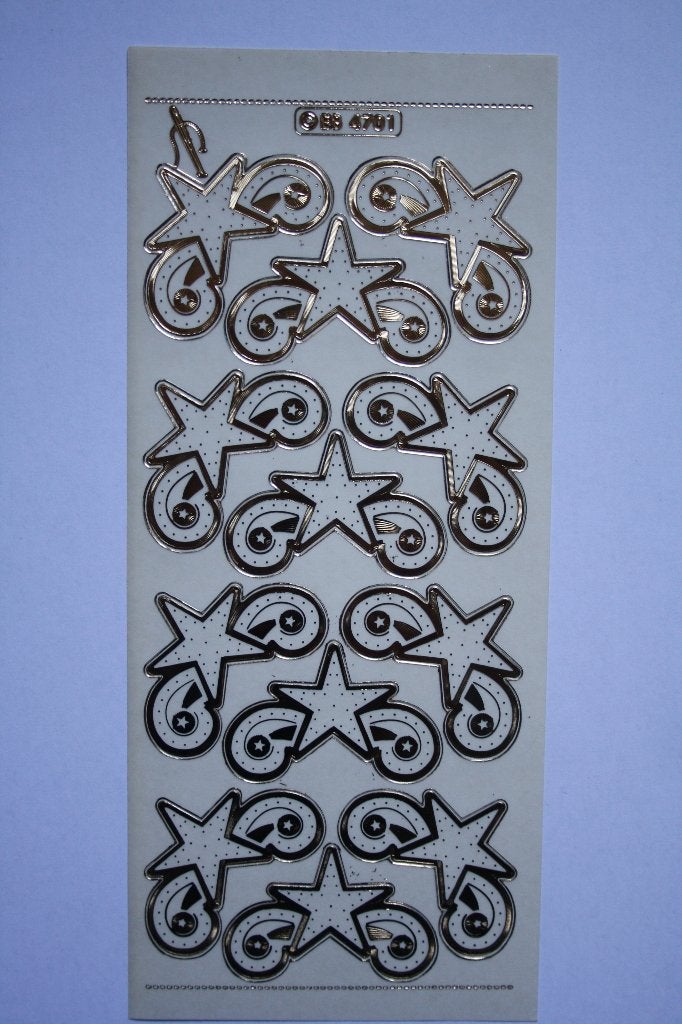 11 st. Sterren goudkleur borduurstickers creme 8429, Ophalen of Verzenden, Nieuw, Kerst, Overige typen