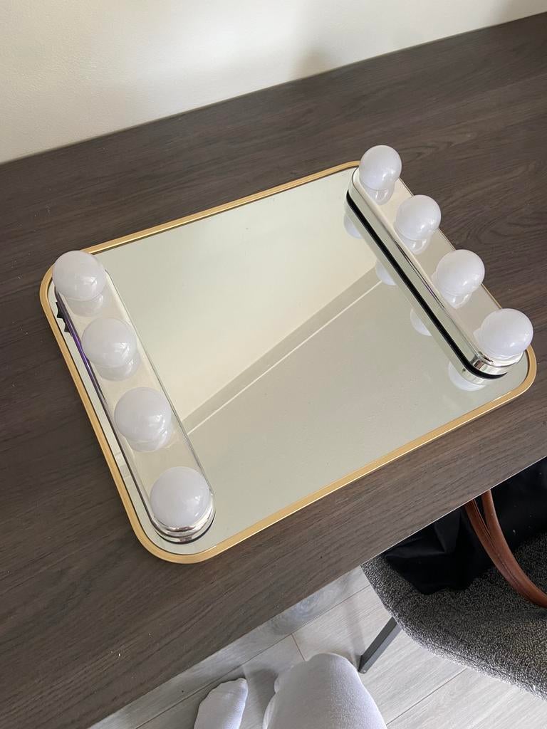 Makeup spiegel met lichten en makeup organizer, Ophalen of Verzenden, Zo goed als nieuw