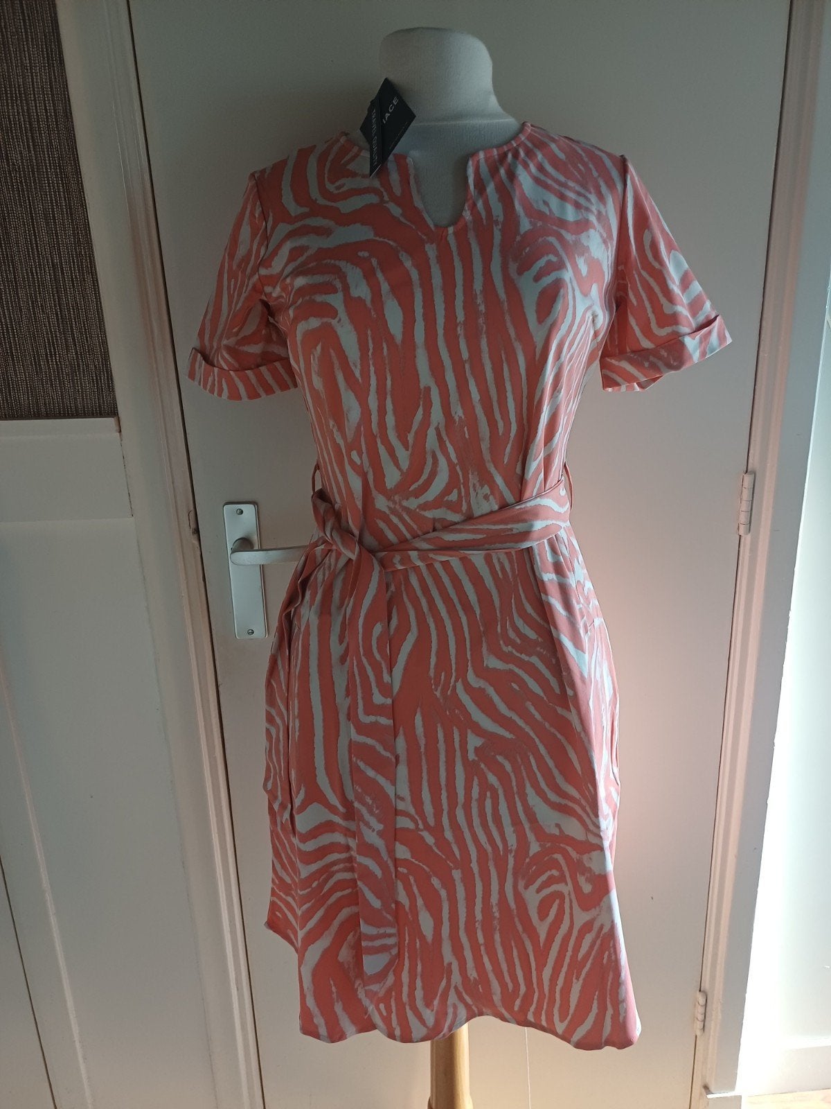 Travel Jurk Grape Apple Zebra Print met Steekzakken, Maat 38/40 (M), Mp, Mp, Meerkleurig
