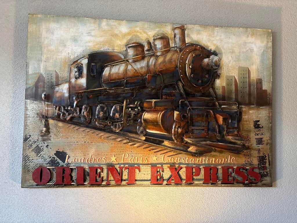Uniek 3D Schilderij Orient Express Trein, Ophalen, 50 tot 75 cm, Nieuw, Schilderij