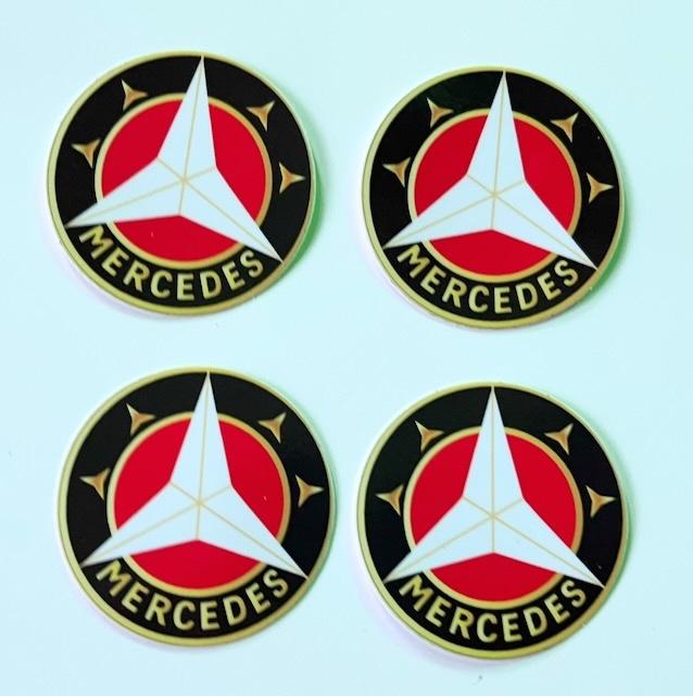 MERCEDES oldtimer velg logo merk embleem stickers 5CM ., Auto diversen, Ophalen of Verzenden