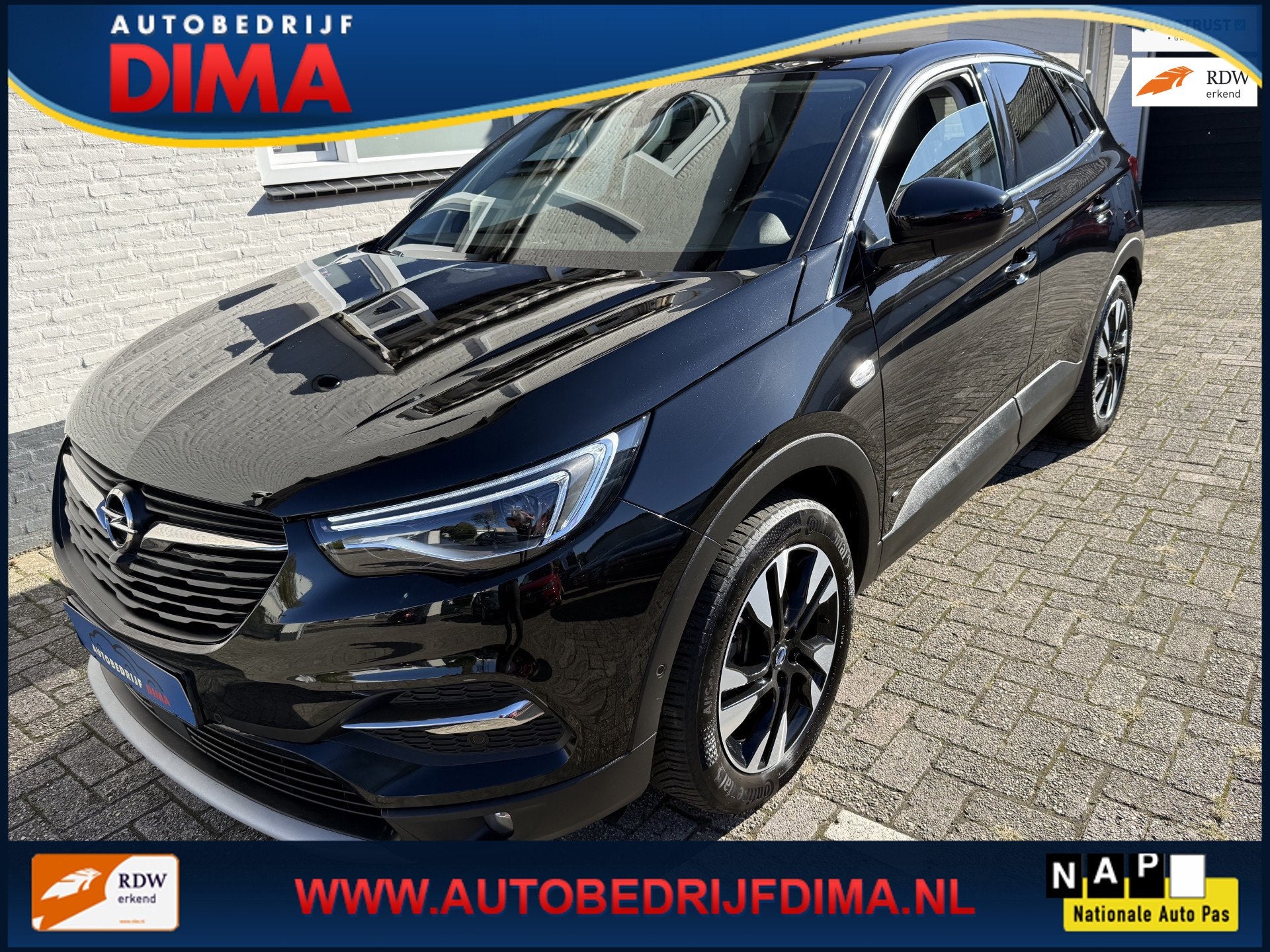 Opel Grandland X 1.6 Turbo Hybrid Business Elegance/ 1e Eige, Auto's, Dealer onderhouden, Gebruikt, 4 cilinders, Zwart