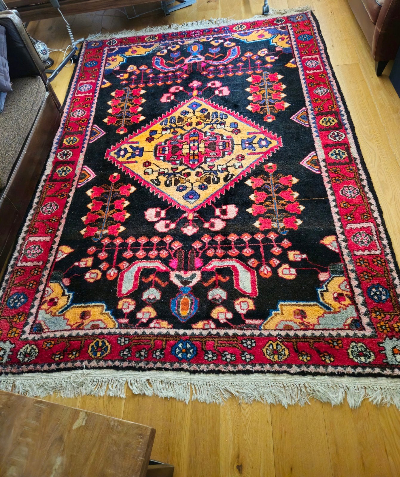 EchteVintage Handgeknoopt Perzisch Heriz Tapijt 275 x 190 cm, Ophalen, Gebruikt, 150 tot 200 cm, 200 cm of meer