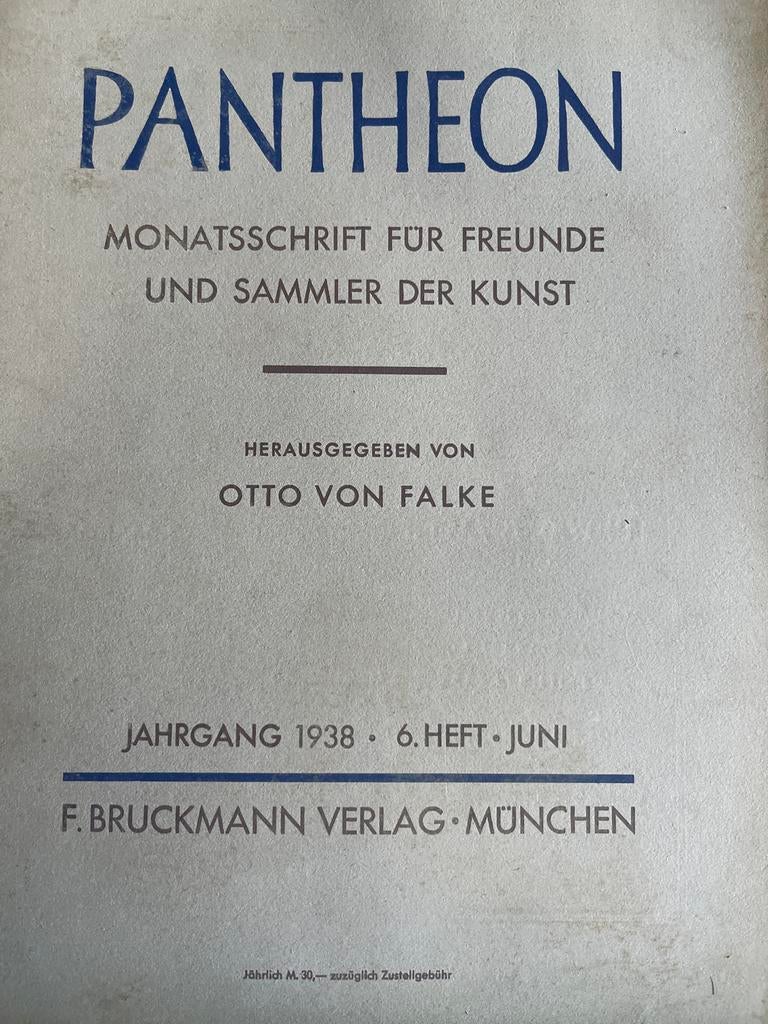 ‘38/6 Pantheon: Maandschrift voor Kunstvrienden en Verzamela, Ophalen of Verzenden, Gelezen, Overige onderwerpen