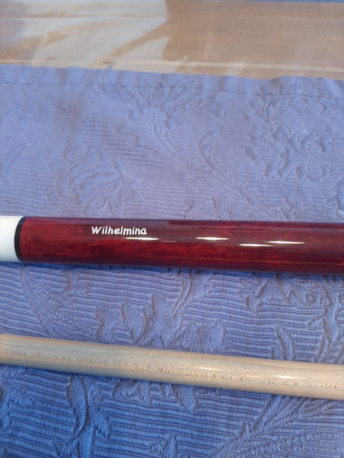 Wilhelmina biljartkeu 530 gram met 2 bovenstukken, Ophalen of Verzenden, Gebruikt, Keu of Ballen