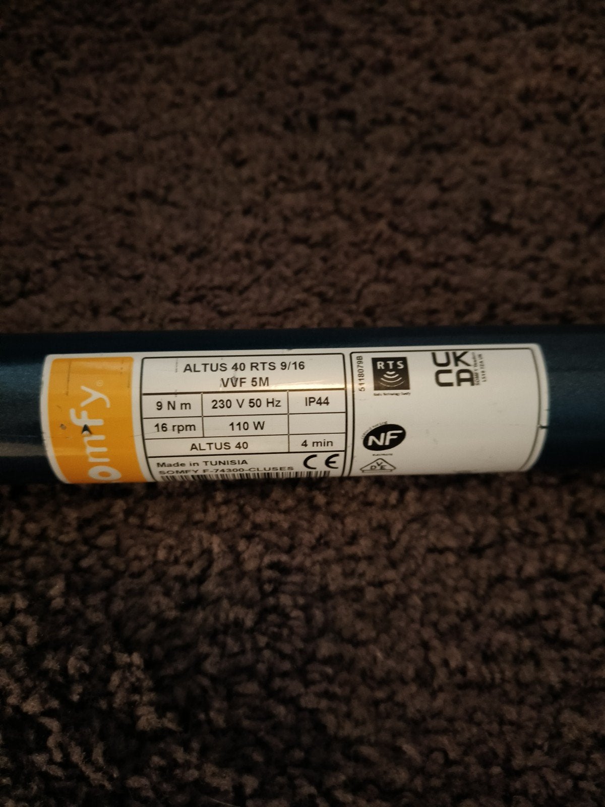 Somfy Altus 40 RTS 9/16 - rolluik of screen motor - Nieuw, Ophalen of Verzenden, Nieuw, Overige typen