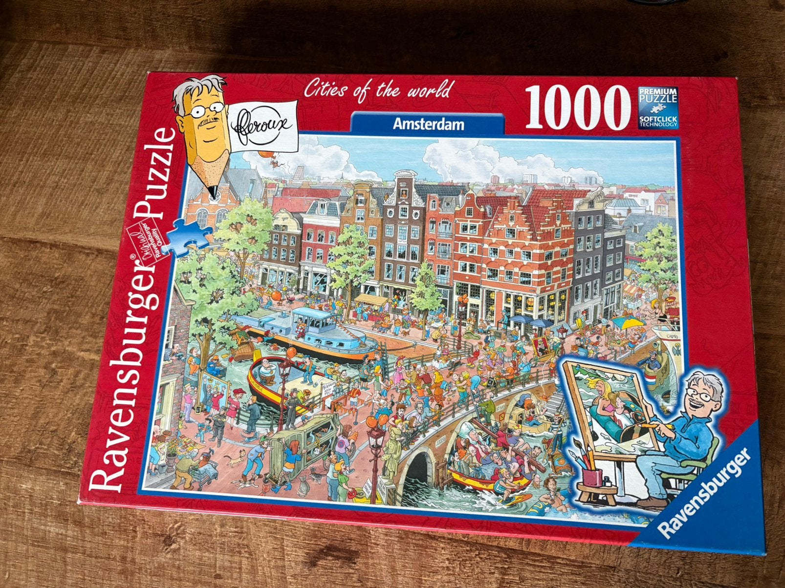 Puzzel Ravensburger Amsterdam 1000 stukjes zgan, Ophalen of Verzenden, 500 t/m 1500 stukjes, Zo goed als nieuw, Legpuzzel