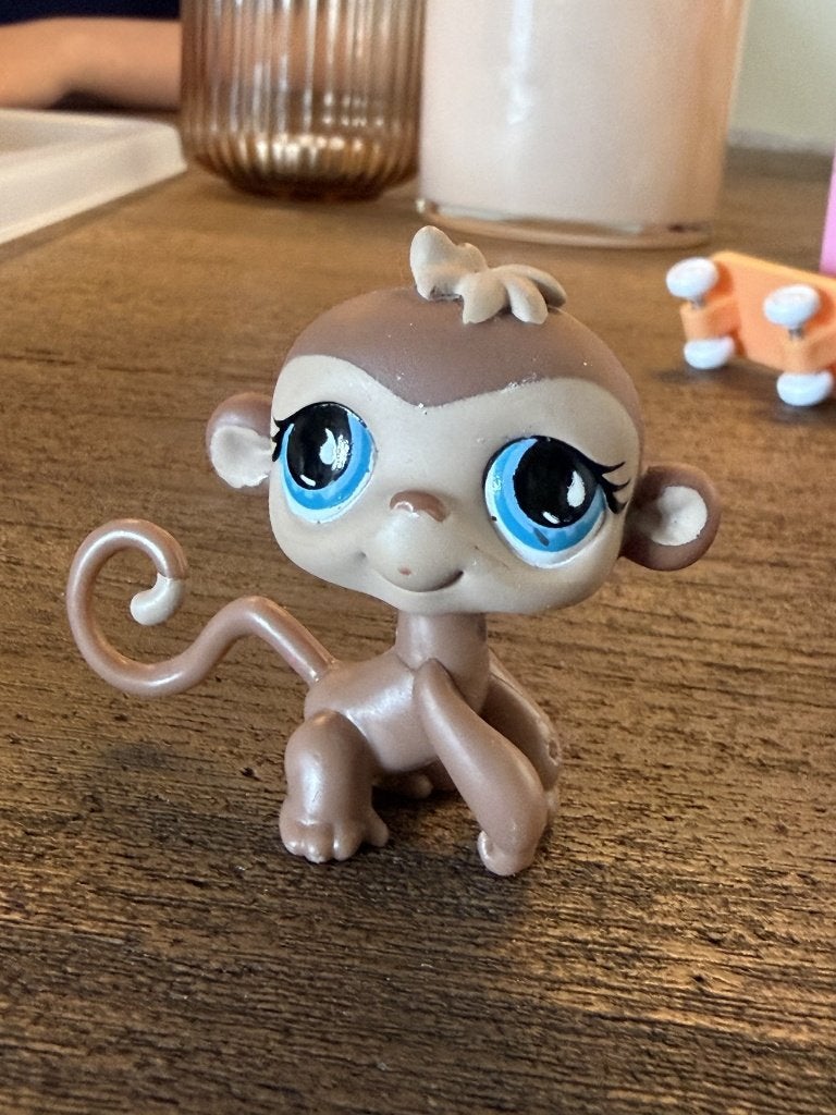 Littlest Pet Shop aapje met blauwe ogen - origineel Hasbro, Ophalen of Verzenden, Gebruikt